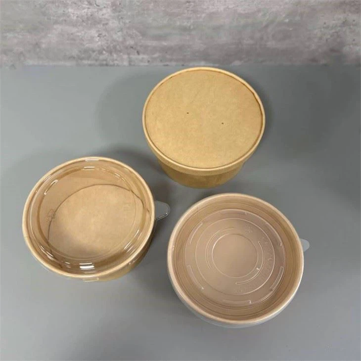 kraft food bowls with paper lids